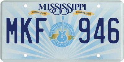 MS license plate MKF946