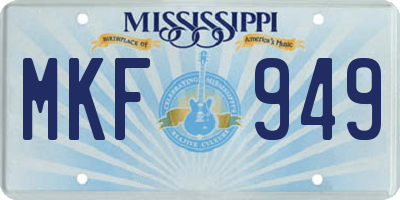 MS license plate MKF949