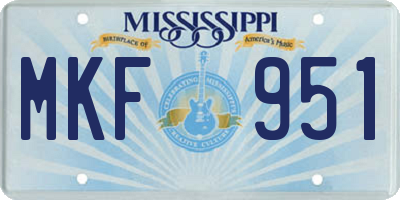 MS license plate MKF951