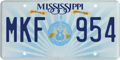 MS license plate MKF954