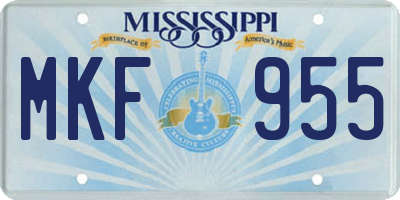 MS license plate MKF955