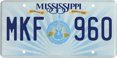 MS license plate MKF960