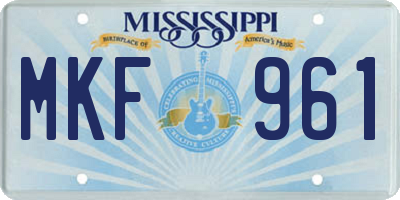 MS license plate MKF961