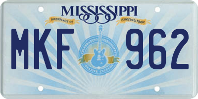 MS license plate MKF962