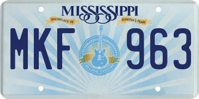 MS license plate MKF963