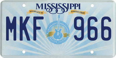 MS license plate MKF966