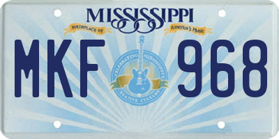 MS license plate MKF968