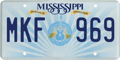 MS license plate MKF969