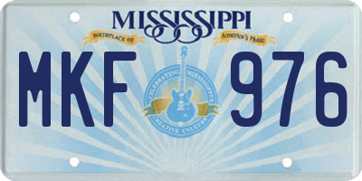 MS license plate MKF976