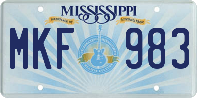 MS license plate MKF983