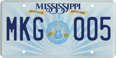 MS license plate MKG005