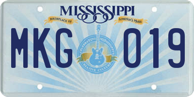 MS license plate MKG019