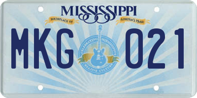 MS license plate MKG021