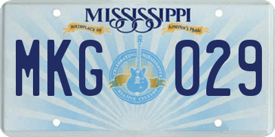 MS license plate MKG029
