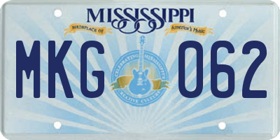 MS license plate MKG062