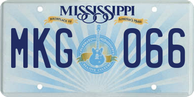 MS license plate MKG066