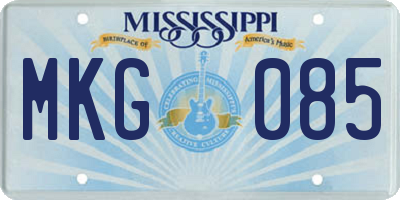 MS license plate MKG085