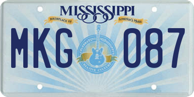 MS license plate MKG087