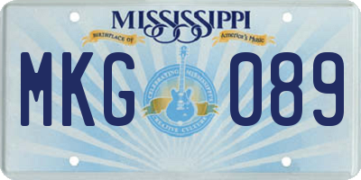 MS license plate MKG089