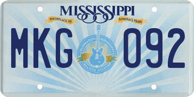 MS license plate MKG092