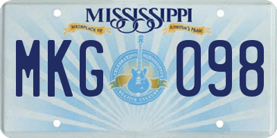 MS license plate MKG098