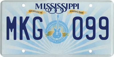 MS license plate MKG099