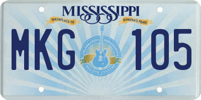 MS license plate MKG105