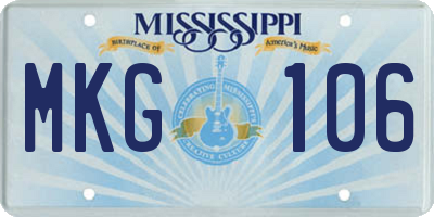 MS license plate MKG106