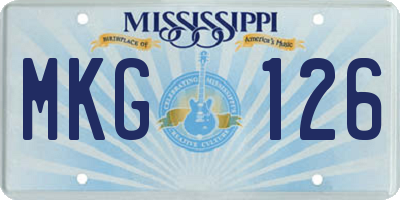 MS license plate MKG126