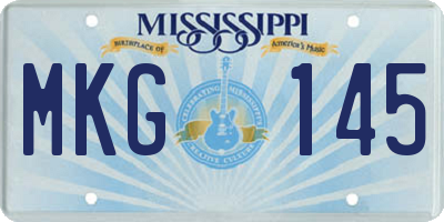 MS license plate MKG145