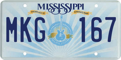 MS license plate MKG167