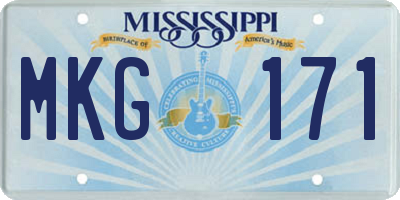 MS license plate MKG171