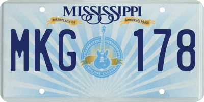 MS license plate MKG178