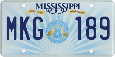 MS license plate MKG189