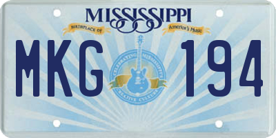 MS license plate MKG194