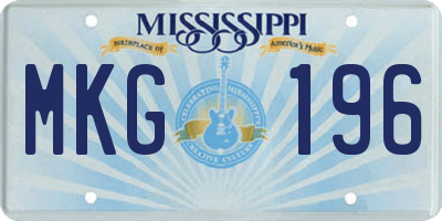 MS license plate MKG196