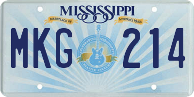 MS license plate MKG214