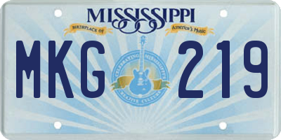 MS license plate MKG219