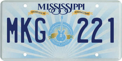 MS license plate MKG221