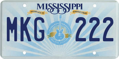 MS license plate MKG222