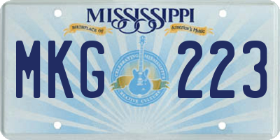 MS license plate MKG223