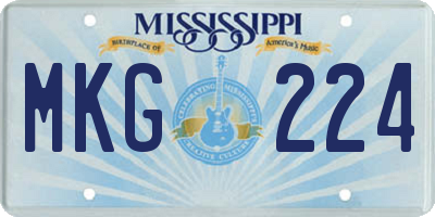 MS license plate MKG224