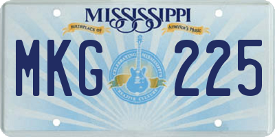 MS license plate MKG225