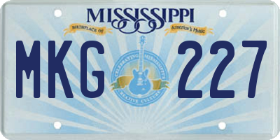 MS license plate MKG227