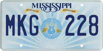 MS license plate MKG228