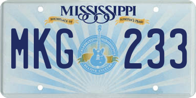 MS license plate MKG233