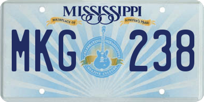 MS license plate MKG238