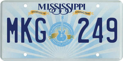 MS license plate MKG249