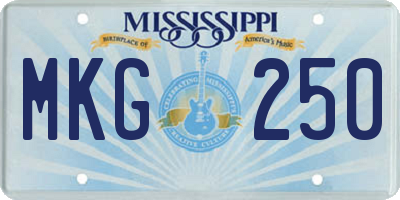 MS license plate MKG250