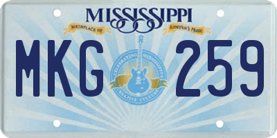 MS license plate MKG259